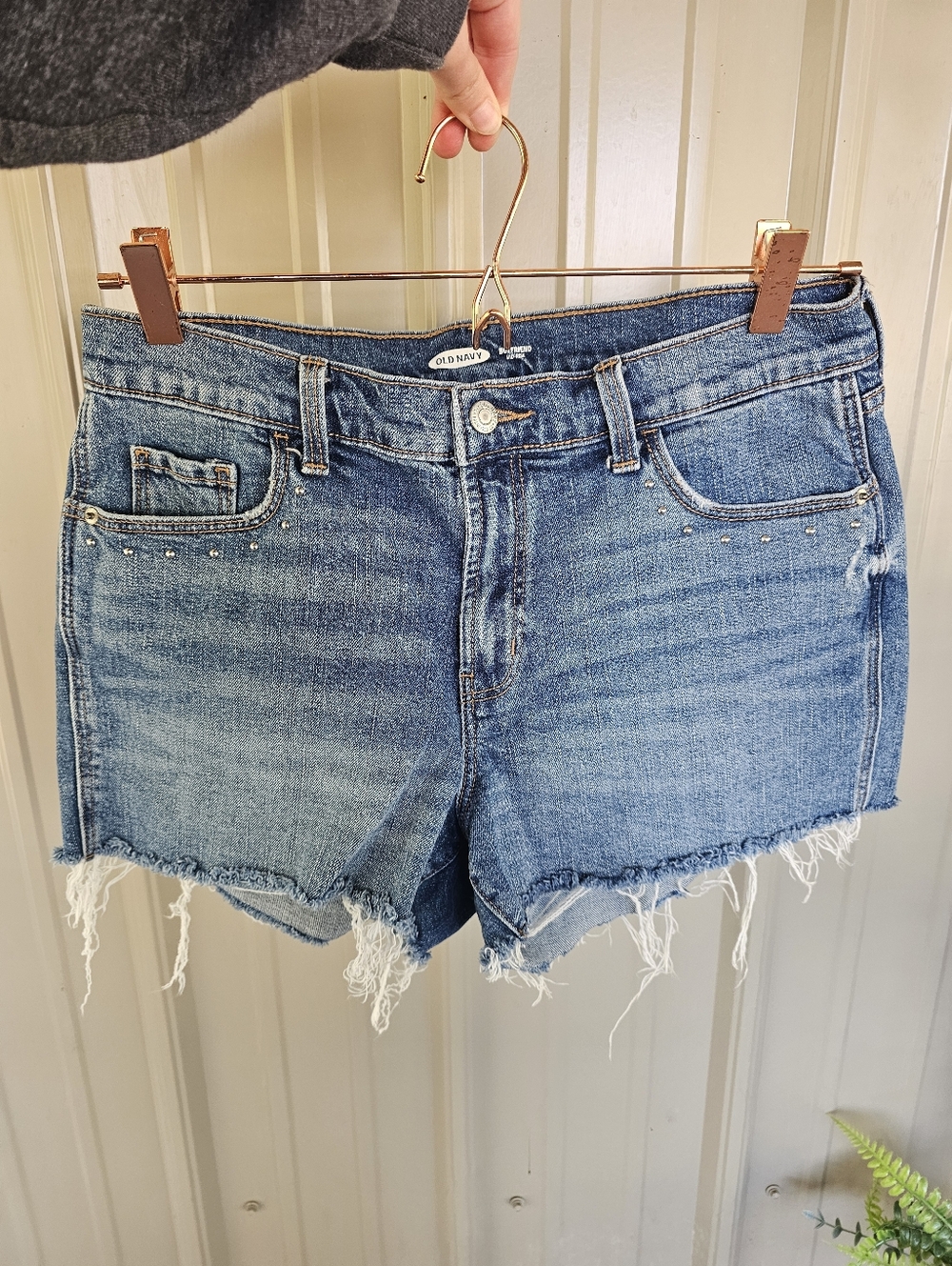 Old Navy Light Blue Distressed Denim Cutoff Shorts Size 8